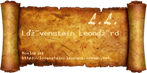 Lövenstein Leonárd névjegykártya