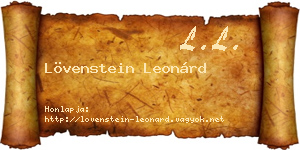 Lövenstein Leonárd névjegykártya