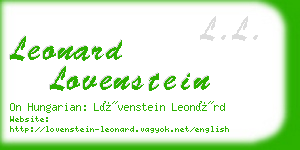 leonard lovenstein business card